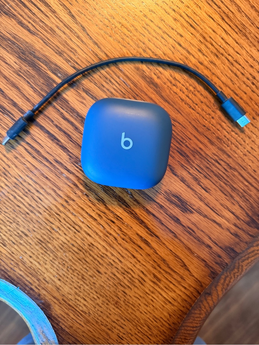 Beats by Dre Blue Earbuds Charging Case with Short USB-C Cable